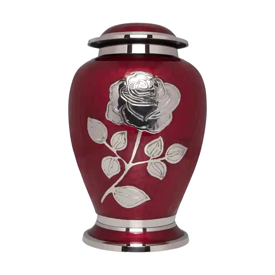 Red Rose Urn