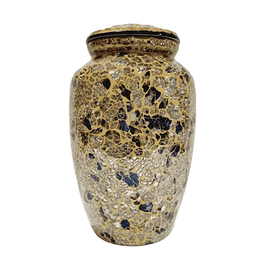 Gold Mosaic Glass Urn