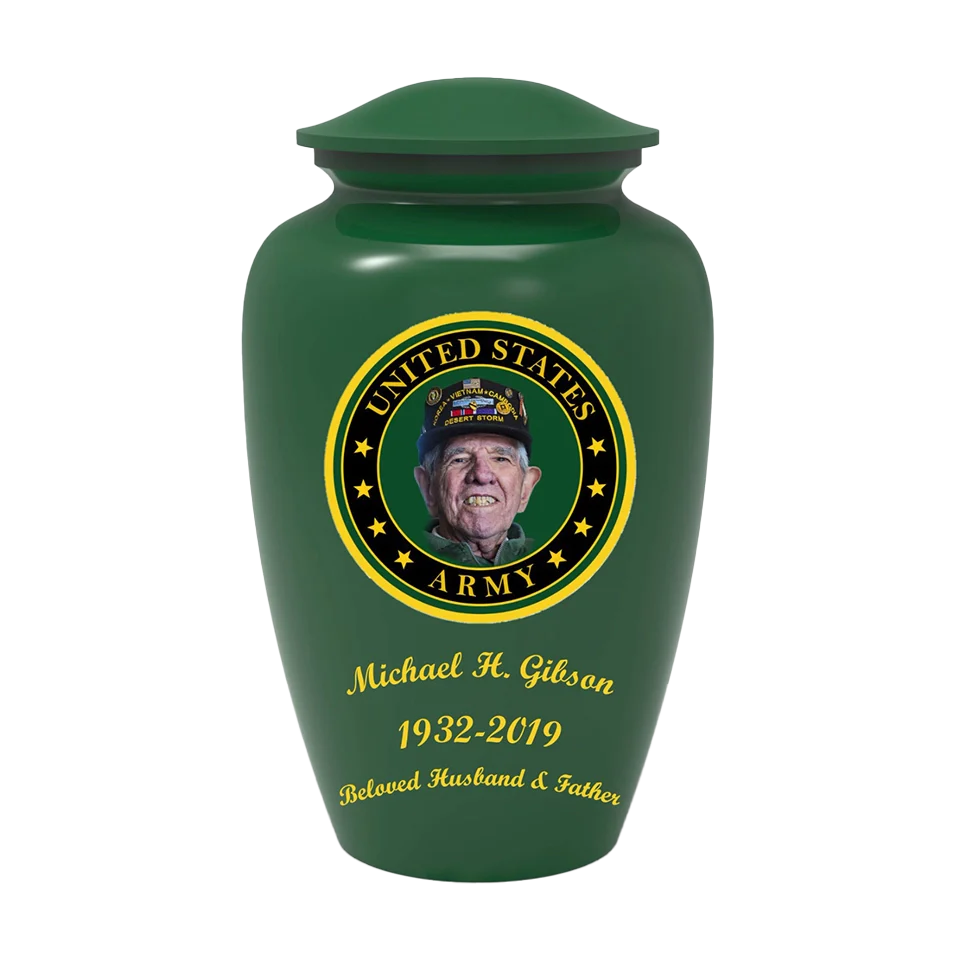 Green Army Custom Urn Sample