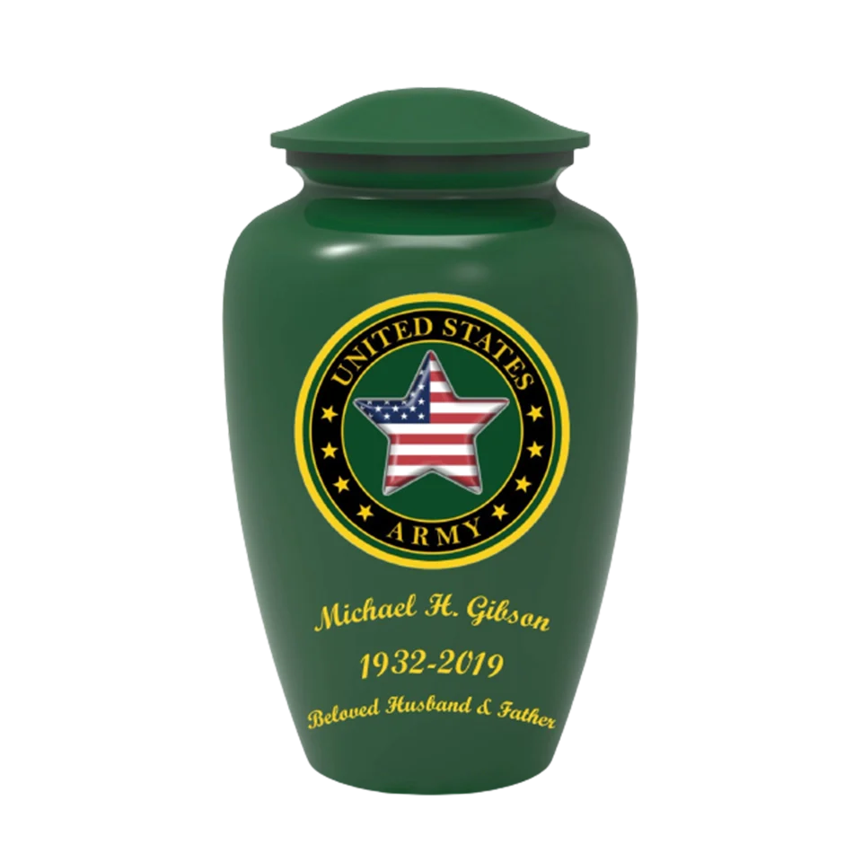 Green Army Custom Urn Sample