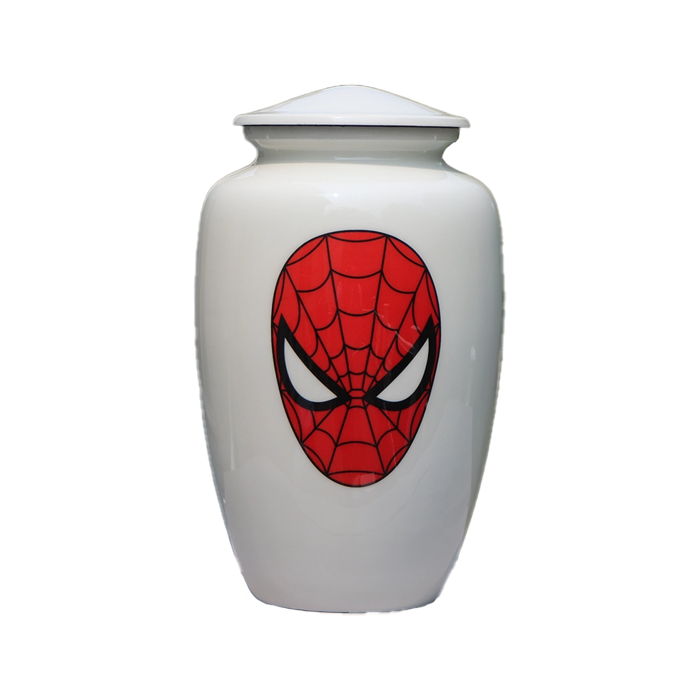 White Spiderman Custom Urn