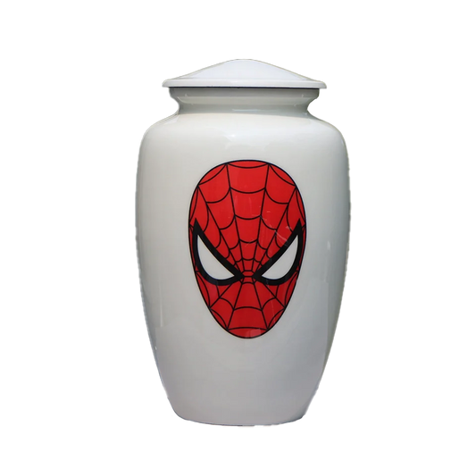 White Spiderman Custom Urn Sample